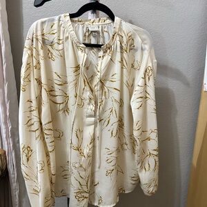 A New Day Cream and Gold Patterned Blouse
